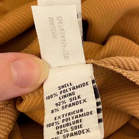 DVF Maizah front-zip belted sheath dress tan camel 12 - Picture 11 of 13